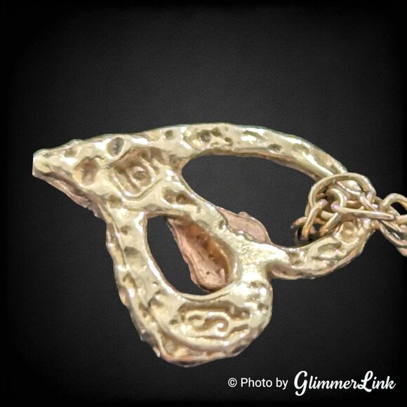 Vintage Stamper SBHG 10K Heart Leaf Dainty Pendant & Gold Filled Chain - Picture 9 of 11
